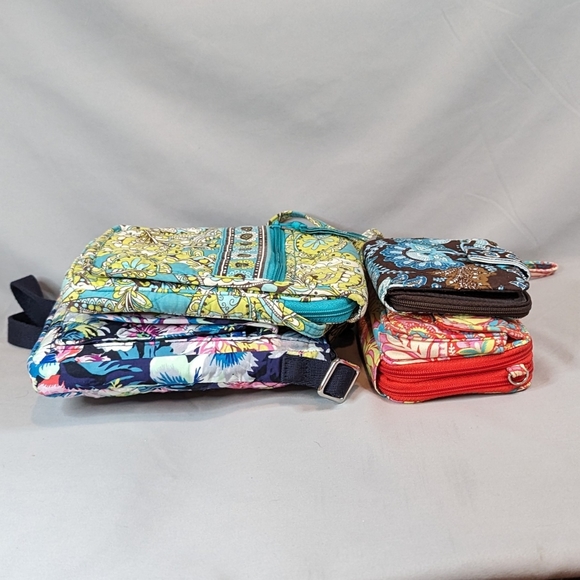 VERA Bradley Purse Wallet Wristlet Paisley Floral Peacock Quilted Crossbody Lot - Picture 9 of 13